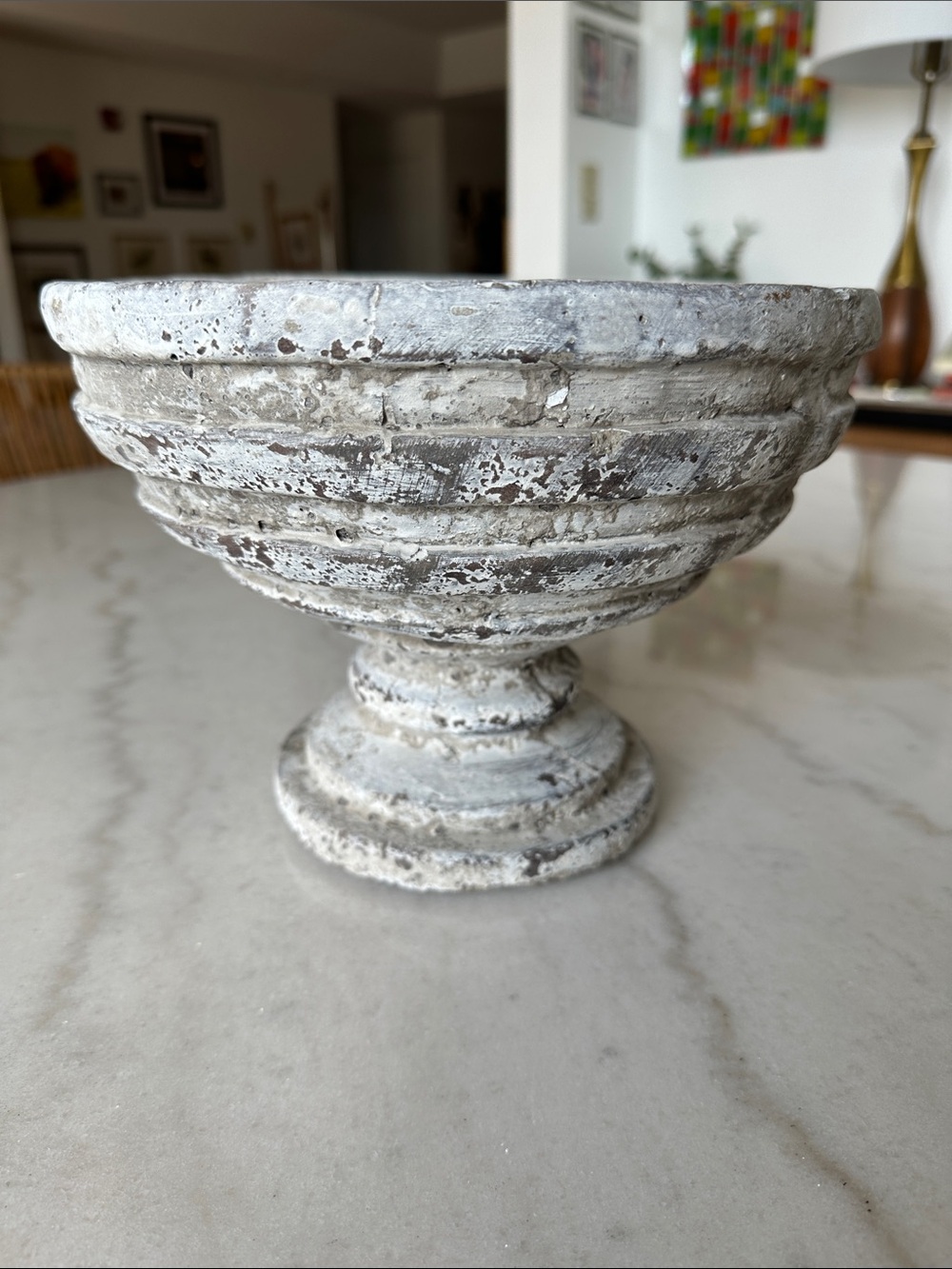 Cement footed planter